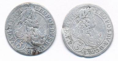 Német Államok / Szilézia 1696CB 3kr Ag (2x) I. Lipót (1,47g,1,30g) T:3,3- repedés, ü. javítva (?) German States / Silesia 1696CB 3 Kreuzer Ag (2x) Leopold I (1,47g,1,30g) C:F,VG cracked, ding, repaired (?) Krause KM#516