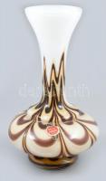 Firenzei üveg váza. Opaline. Jelzett, hibátlan 27 cm