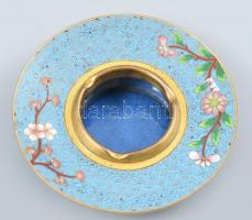 Kínai cloisonne hamutál, jelzés nélkül, kopásnyomokkal, d: 14 cm