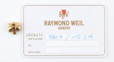 Rayond Weil női kvarc karóra. Aranyozott fém. Jelzett, garancia kártyával, eredeti dobozában, jó áll...