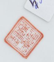 Qianlong Nian Chi, kínai Famille Rose díszváza, jelzett, kézzel festett, hibátlan, m: 21 cm