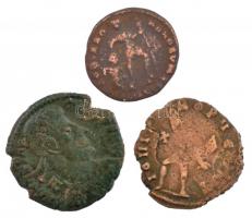 Római Birodalom 3db klf bronz érme a 3-4. századból T:2-,3 Roman Empire 3pcs of diff bronze coins fr...