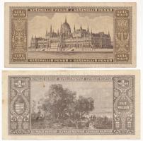 1946. 100.000.000P "Magyar Éremgyűjtők...Esztergom" felülbélyegzéssel + 1.000.000MP "...