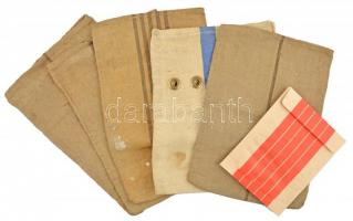 5db szövet pénzeszsák + 1db modern "Magyar Államkincstár" papírtasak. Használt állapotban