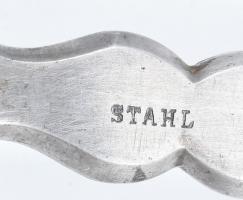 Ezüst (Ag) nyelű torta kínáló, jelzett, kopott, h: 30 cm