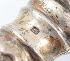 Ezüst (Ag) nyelű 3 db kínáló, jelzett, kopott, h: 20-27 cm