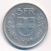 Svájc 1967. 5Fr Ag T:2 patina, kis ü. Switzerland 1967. 5 Francs Ag C:XF patina, small ding Krause KM#40