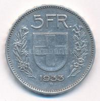 Svájc 1933. 5Fr Ag T:2- ü. Switzerland 1933. 5 Francs Ag C:VF ding Krause KM#40