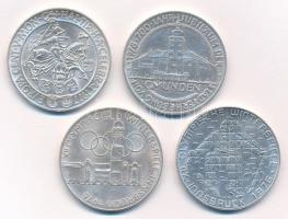 Ausztria 1975-1978. 100Sch Ag (4xklf) különböző, forgalomba nem került emlékkiadások T:1-,2 ph, karc Austria 1975-1978. 100 Schilling Ag (4xdiff) different non-circulating commemorative coins C:AU,XF edge error, scratch Krause KM#2927-2928, #2936, #2938