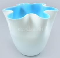 Venini fazoletto üveg váza, kopásnyomokkal, m: 16,5 cm