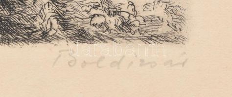 Boldizsár István (1897-1984): Kopaszodó. Rézkarc, papír, jelzett, számozott. Lapon apró foltokkal. 1...