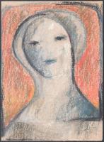 Rác András (1926-2013): Szentendrei ikon. Kréta, papír, jelzés nélkül. Proveniencia: A művész hagyatéka. 39x28,5 cm