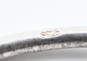 Ezüst(Ag) karperec shamballa gyönggyel, jelzett, 6×7 cm, bruttó: 12 g