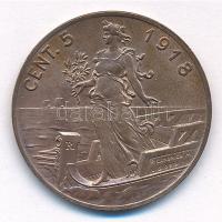 Olaszország 1918. 5c bronz "III. Viktor Emánuel" T:1,1-
Italy 1918. 5 Cent bronze "V...