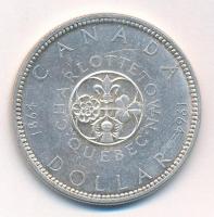 Kanada 1964. 1$ Ag Charlottetown T:2,2- karc Canada 1964. 1 Dollar Ag Québec - Charlottetown C:XF,VF scratch Krause KM#58