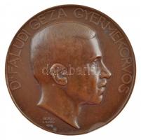 Berán Lajos (1882-1943) 1918. Dr. Faludi Géza gyermekorvos kétoldalas bronz emlékérem, peremén LUDVIG E. BUDAPEST gyártói jelzéssel és 6947 sorszámmal (60mm) T:1-,2 kis patina, ph HP.: 1181.