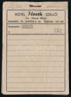 Hotel Fészek Szálló Bp. VII. Kertész utca 34. számlatömb