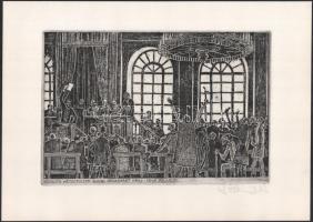 Stettner Béla (1928-1984): Kossuth kétszázezer újonc megadását kéri - 1848. július 11.Rézkarc, papír, jelzett. 19,5x29,5 cm