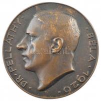 Reményi József (1887-1977) 1926. "Dr. Pelláthy Béla / Egy nap, csak egy nap" kétoldalas bronz emlékérem (68mm) T:1- pár karc