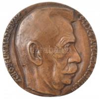 Beck András (1911-1985) 1942. "Schöpflin Aladárnak - 1942. X.4. a 'Magyar Csillag' " kétoldalas bronz emlékérem (~75mm) T:2 patina, karc, ü.