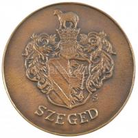 ~1970-1980. "Véradásért - Vöröskereszt Véradó Szolgálat / Szeged" kétoldalas, öntött bronz...