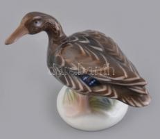 Rosenthal porcelán kacsa figura, kézzel festett, jelzett, egészen apró kopásnyommal, m: 5 cm