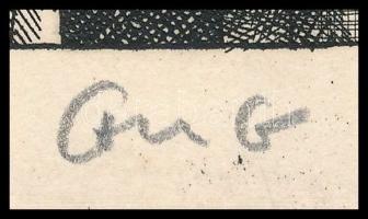 Gacs Gábor (1930-2019): A Nemzeti Dal nyomdai előkészítése 1848 március 15. Rézkarc, papír, jelzett,...