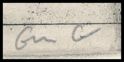 Gacs Gábor (1930-2019): Szétosztják a szabadsajtó első termékét 1848. március 15-én. Rézkarc, papír,...