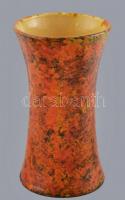 K jelzéssel: Retró kerámia váza, csorba, m: 21,5 cm