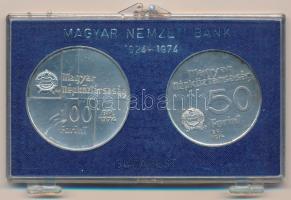 1974. 50Ft Ag "50 éves a Magyar Nemzeti Bank" + 100Ft Ag "50 éves a Magyar Nemzeti Ba...