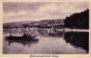 1930 Balatonalmádi, látkép csónakázókkal (EK)