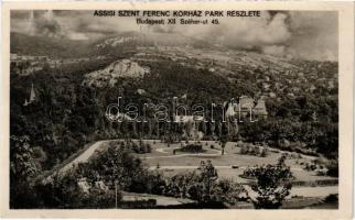 Budapest II. Kurucles, Assisi Szent Ferenc kórház park részlete. Széher út 45.