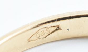 Arany (Au) 14K gyűrű 0,6 ct brillel (kő felületén sérülések), jelzett, méret: 51, bruttó: 1,9 g