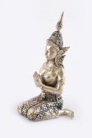 Távol-keleti istenség, ezüstözött fém, m: 15 cm