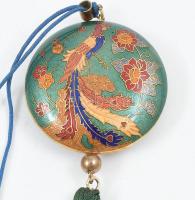 Kínai cloissonne dísz, amulett, d: 4,5 cm