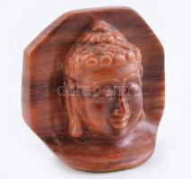 Jáspis faragott Buddha fej, 11×11 cm