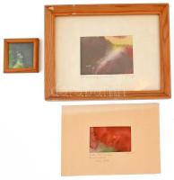 Jozefka Antal (1935-): 3 db kép. Vegyes technika, papír, jelzettek, 9×12 cm-ig + kiállítási katalógus