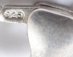 Ezüst(Ag) oválszemes nyaklánc, jelzett, h: 48 cm, nettó: 20,1 g