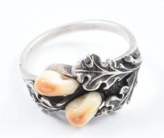 Ezüst(Ag) vadász gyűrű, jelzett, méret: 60, bruttó: 4,3 g