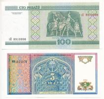 5db-os vegyes külföldi bankjegy tétel, közte Moldova, Fehéroroszország, Tádzsikisztán T:I,I-
5pcs o...