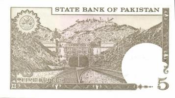 Pakisztán 5db klf modern bankjegy T:I
