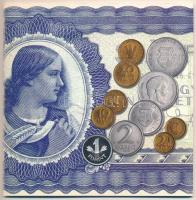 2006. 1Ft-100Ft (7xklf) forgalmi sor szettben + 1946. 1Ft Ag "Hatvanéves a Forint" utánver...