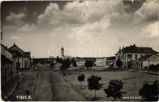 Tenke, Tinca; tér, Fischer üzlete, gyógyszertár / square, shops, pharamcy. Silaghi photo (EB)