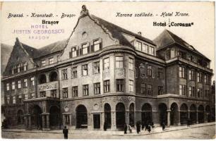 Brassó, Kronstadt, Brasov; Hotel Krone / Hotel Coroana / Korona szálloda és kávéház / hotel and café (EK)