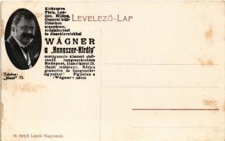 Nagyvárad, Oradea; Szigligeti színház. Hátoldalon Wágner a Hangszer-Király reklám. Helyfi László kia...