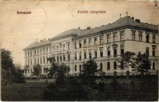 1910 Kolozsvár, Cluj; Felsőbb leányiskola. Sámuel S. Sándor kiadása / girls school (kis szakadás / small tear)