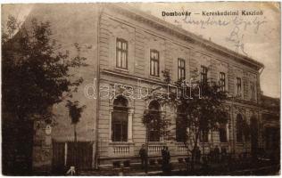 1918 Dombóvár, Kereskedelmi kaszinó. Vasúti Levelezőlapárusítás 999. (EK)