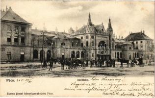 1905 Pécs, Indóház, vasútállomás. Blancz József kiadása (Rb)