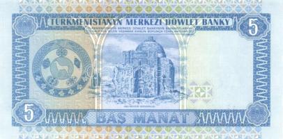 Türkmenisztán 5 db klf modern bankjegy T:1