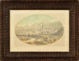 H Lauterbach után, William French (1815-1898) metszése: Villach, Ausztria, 1850-60 körül. Színezett acélmetszet, papír, jelzett a metszeten. Kissé foltos. Üvegezett fakeretben. 14x21,5 cm